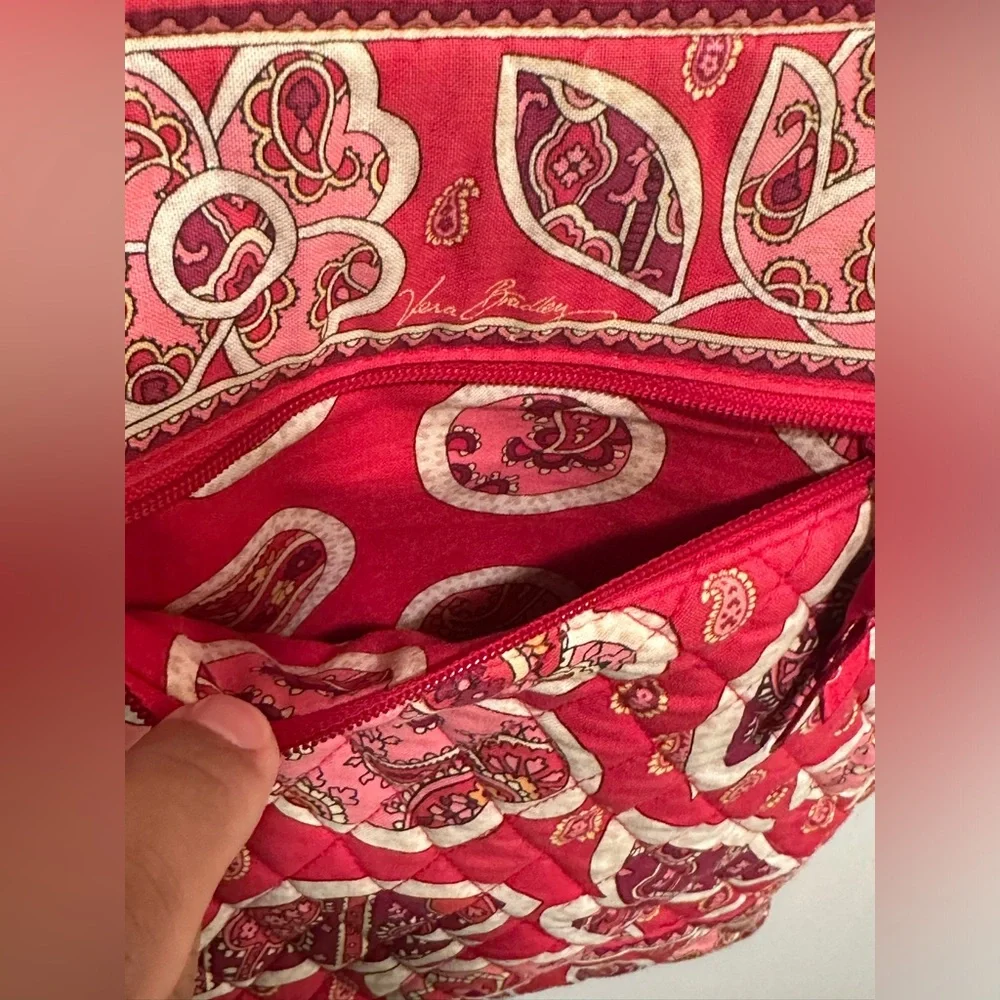 Vera Bradley Purse Laptop Travel Tote Rosy Posies Checkpoint Friendly Red Pink